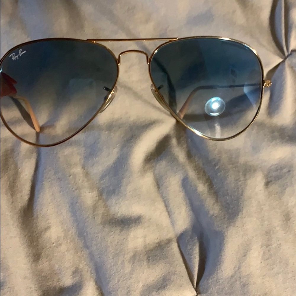 Ray-ban aviators with light blue tinted lenses